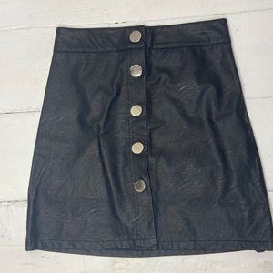 Faux leather black mink skirt - made in Italy